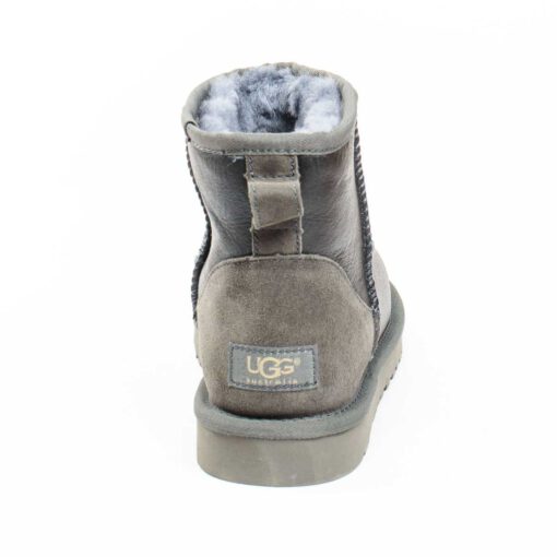Угги женские ботинки UGG Mini Classic Metallic Grey - фото 4