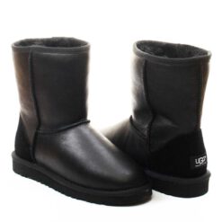 Угги женские ботинки UGG Classic Short Metallic Black