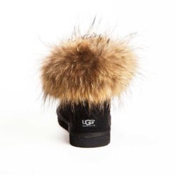 Угги женские ботинки UGG Mini Fox Fur Black