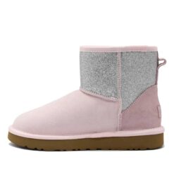 Угги женские ботинки UGG Mini Classic Sparkle Boot Seashell Pink