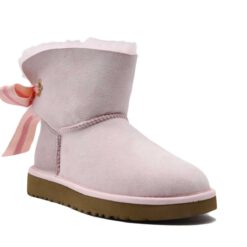 Угги женские ботинки UGG II Mini Bailey Bow Customizable Pink - фото 5