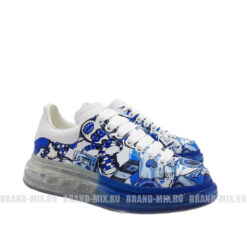 Кроссовки Alexander McQueen Clear Sole Sneakers Leather White Blue