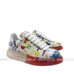 Кроссовки Alexander McQueen Clear Sole Sneakers Leather Print White