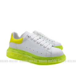Кроссовки Alexander McQueen Clear Sole Sneakers Leather White Neon