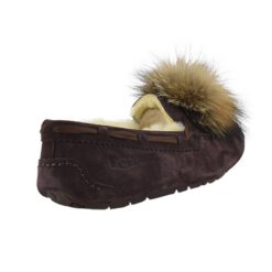 Угги женские мокасины UGG Pom Pom Dakota Chocolate