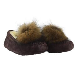 Угги женские мокасины UGG Pom Pom Dakota Chocolate