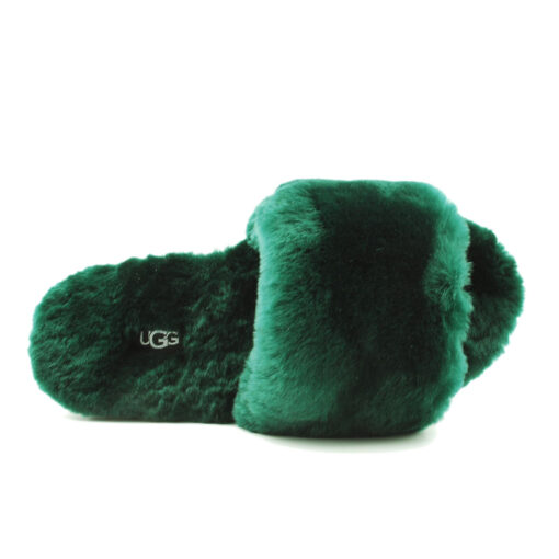 Угги тапочки женские UGG Fluff Slide Slippers Dark Green - фото 2