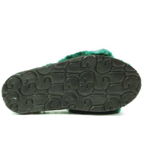 Угги тапочки женские UGG Fluff Slide Slippers Dark Green - фото 3