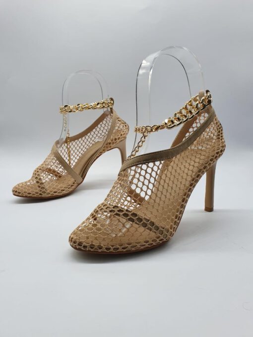 Босоножки Bottega Veneta High Heel with Chain 2021 Beige - фото 1