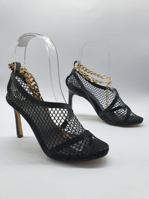 Босоножки Bottega Veneta High Heel with Chain 2021 Black - фото 3
