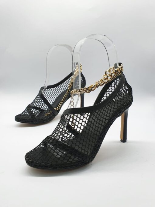 Босоножки Bottega Veneta High Heel with Chain 2021 Black - фото 1
