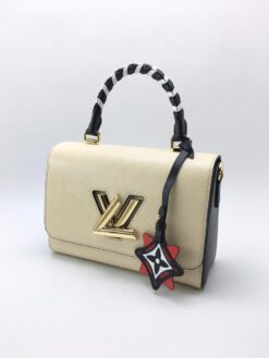 Женская кожаная сумка Louis Vuitton бежевая A51006 - фото 7
