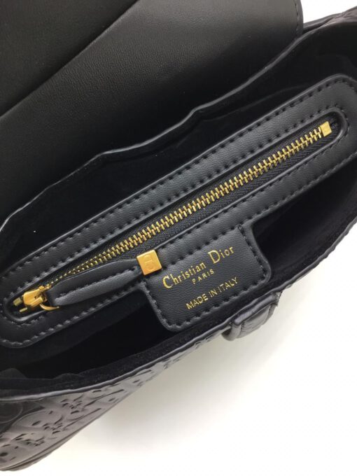 Женская кожаная сумка Christian Dior Saddle черная A51283 - фото 2