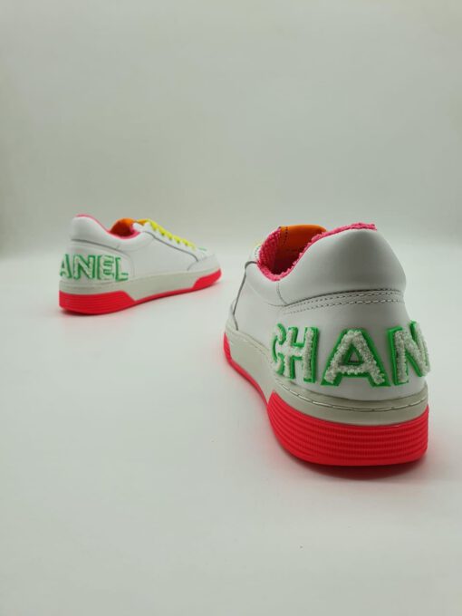 Кроссовки женские Chanel бело-красные - фото 3