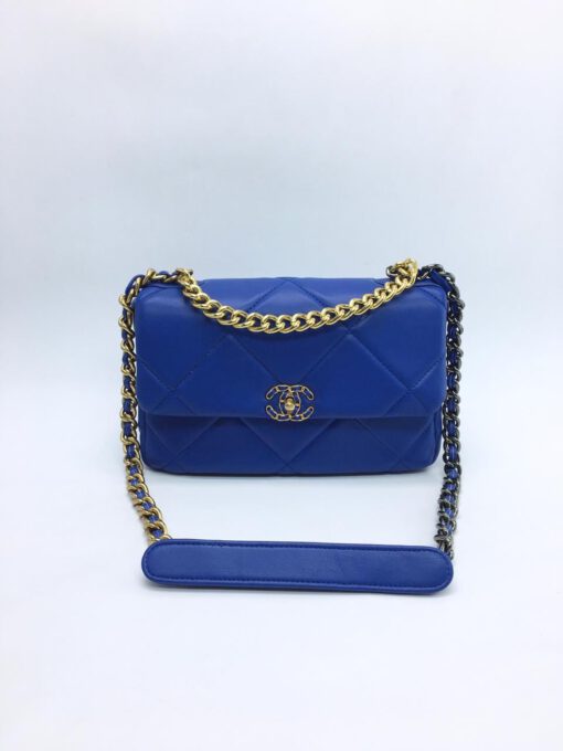 Женская сумка Chanel темно-синяя - фото 1