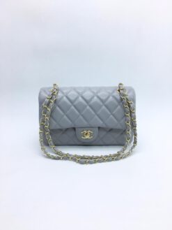 Женская сумка Chanel 26x16x8 серая A52838