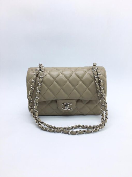Женская сумка Chanel 26x16x8 бежевая A53886 - фото 1