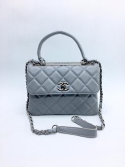 Женская сумка Chanel 24x18x9 серая A53919