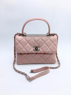 Женская сумка Chanel 24x18x9 розовая A53921
