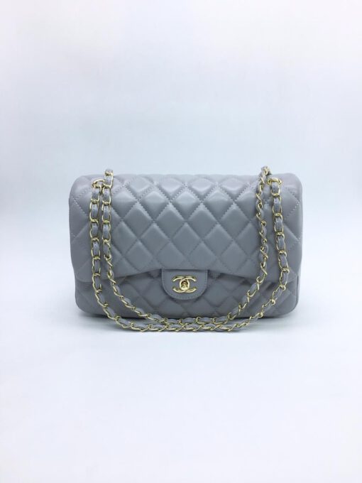 Женская сумка Chanel 30x19x10 серая A53932 - фото 1