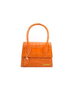 Женская кожаная сумка Jacquemus Le Chiquito 20/16 см оранжевая