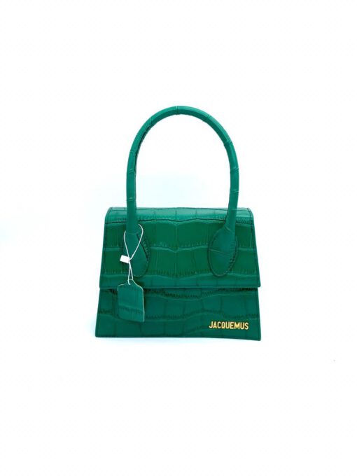 Женская кожаная сумка Jacquemus Le Chiquito 20/16 см зеленая - фото 1