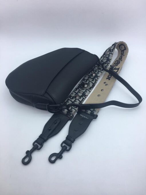Женская кожаная сумка Christian Dior Saddle черная A50883 - фото 5