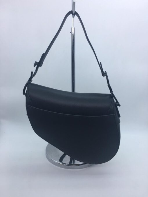 Женская кожаная сумка Christian Dior Saddle черная A50883 - фото 6