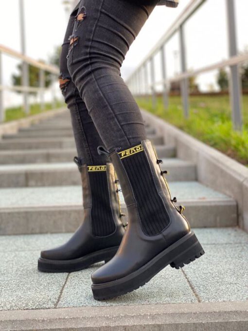 Ботинки женские Fendi черные A53026 - фото 5