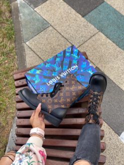 Ботинки женские Louis Vuitton черно-коричневые