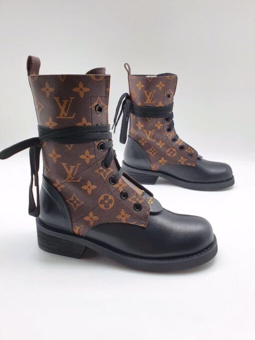 Ботинки женские Louis Vuitton черно-коричневые - фото 1