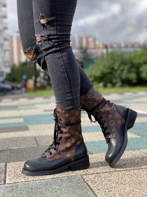 Ботинки женские Louis Vuitton черно-коричневые - фото 6