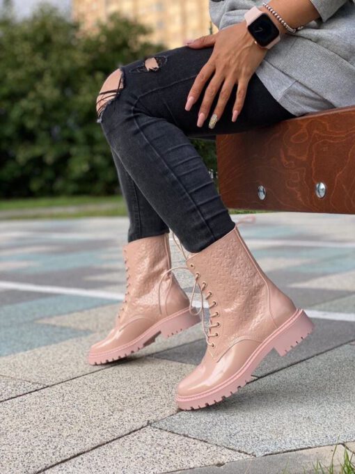 Ботинки женские Dior розовые - фото 4