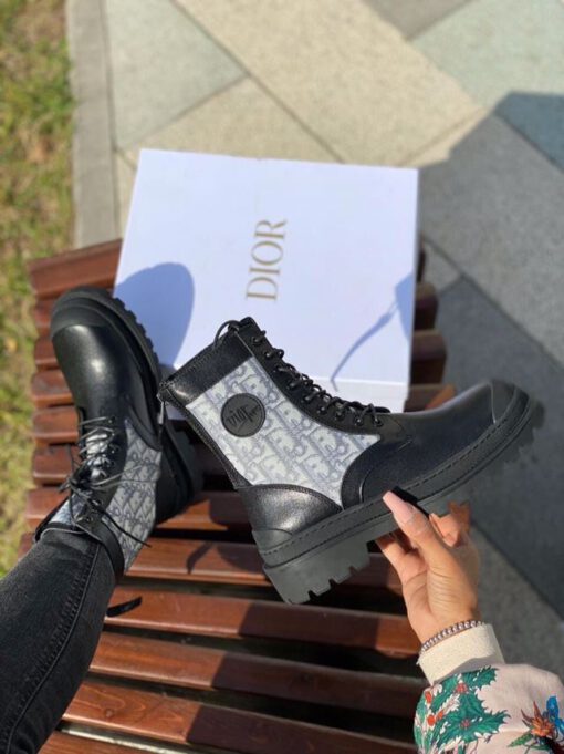 Ботинки женские Dior черно-серые - фото 3