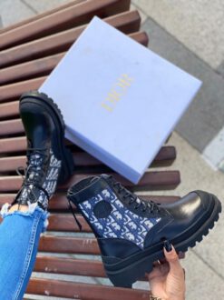 Ботинки женские Dior черно-синие