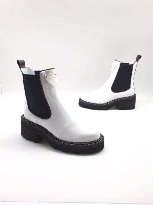 Ботинки женские Louis Vuitton бело-черные - фото 1