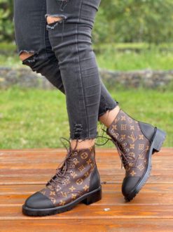 Ботинки женские Louis Vuitton коричнево-черные A53245