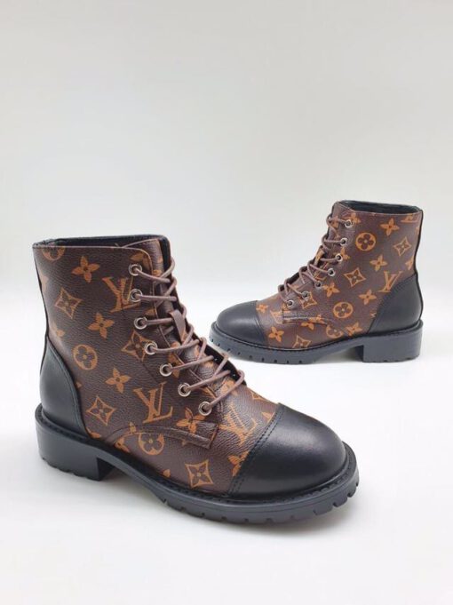 Ботинки женские Louis Vuitton коричнево-черные A53245 - фото 1
