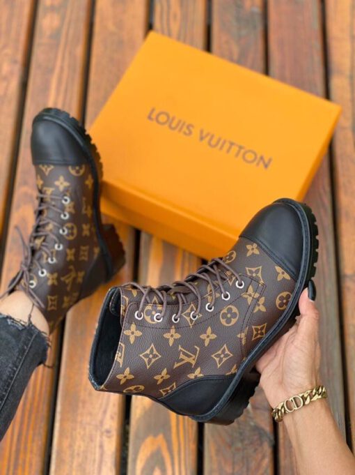 Ботинки женские Louis Vuitton коричнево-черные A53245 - фото 2