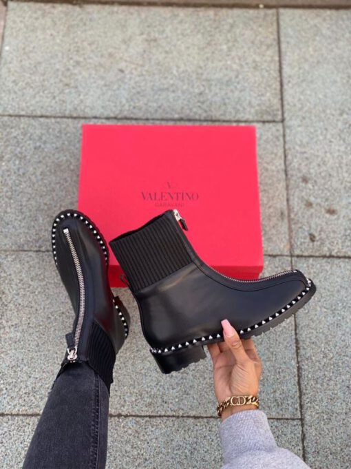 Ботинки женские Валентино черные A53380 - фото 5