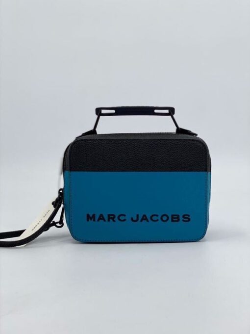 Женская кожаная сумка Mark Jacobs сине-черная - фото 1