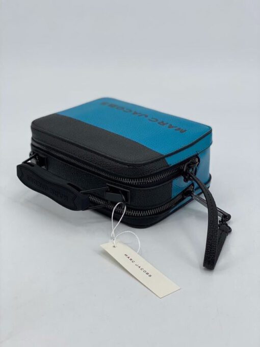 Женская кожаная сумка Mark Jacobs сине-черная - фото 2