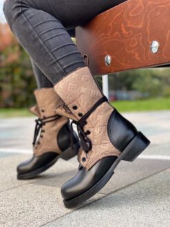 Ботинки женские Louis Vuitton коричнево-черные A54428