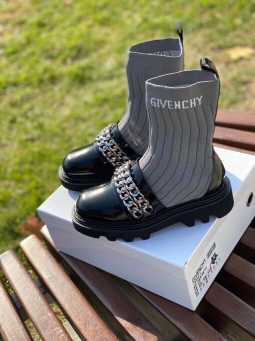 Ботинки женские Givenchy светло-серые - фото 4