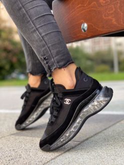 Кроссовки женские Chanel черные A54741