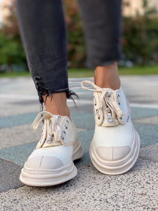 Кроссовки женские Chanel белые A54968 - фото 6