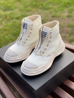 Кроссовки женские Chanel белые A55042 - фото 6