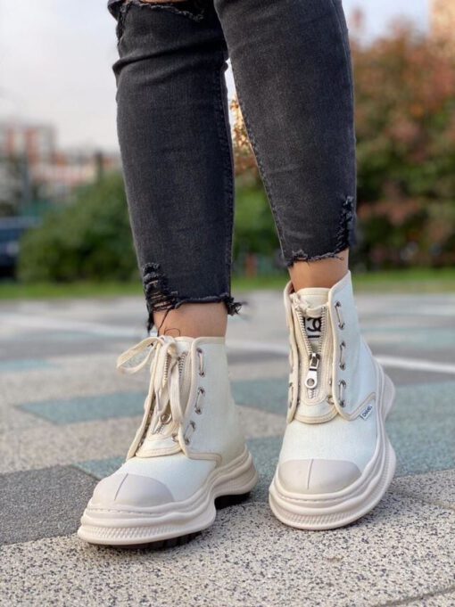 Кроссовки женские Chanel белые A55042 - фото 6