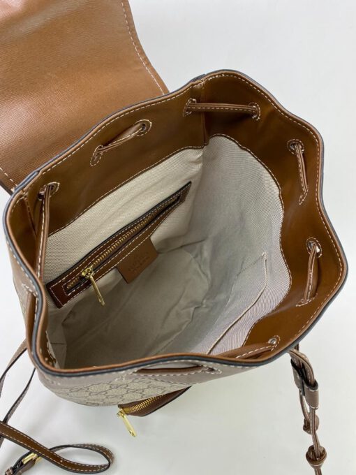 Женский рюкзак GUCCI серо-коричневый - фото 4