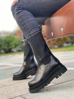 Зимние ботинки женские Bottega Veneta черные A56112